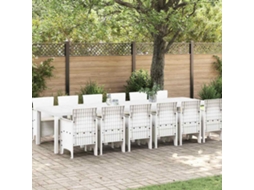 Vidaxl Conjunto De Jantar Para Jardim 13 Unid. Branco Rattan Polt