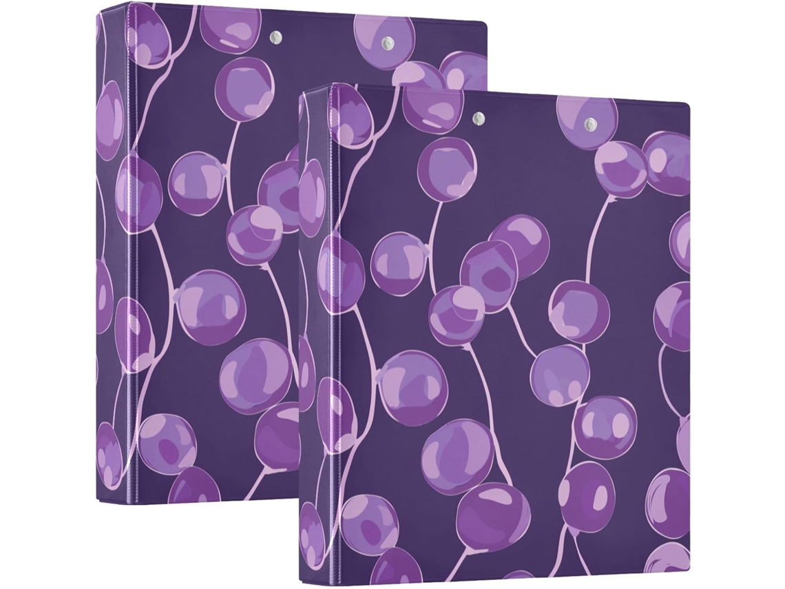 Pasta William Morris School Amethyst Plant Style, 3,8cm 1 2 Polegada, 3 Anéis com Sacos Internos, Pacote com 1 2 Pastas