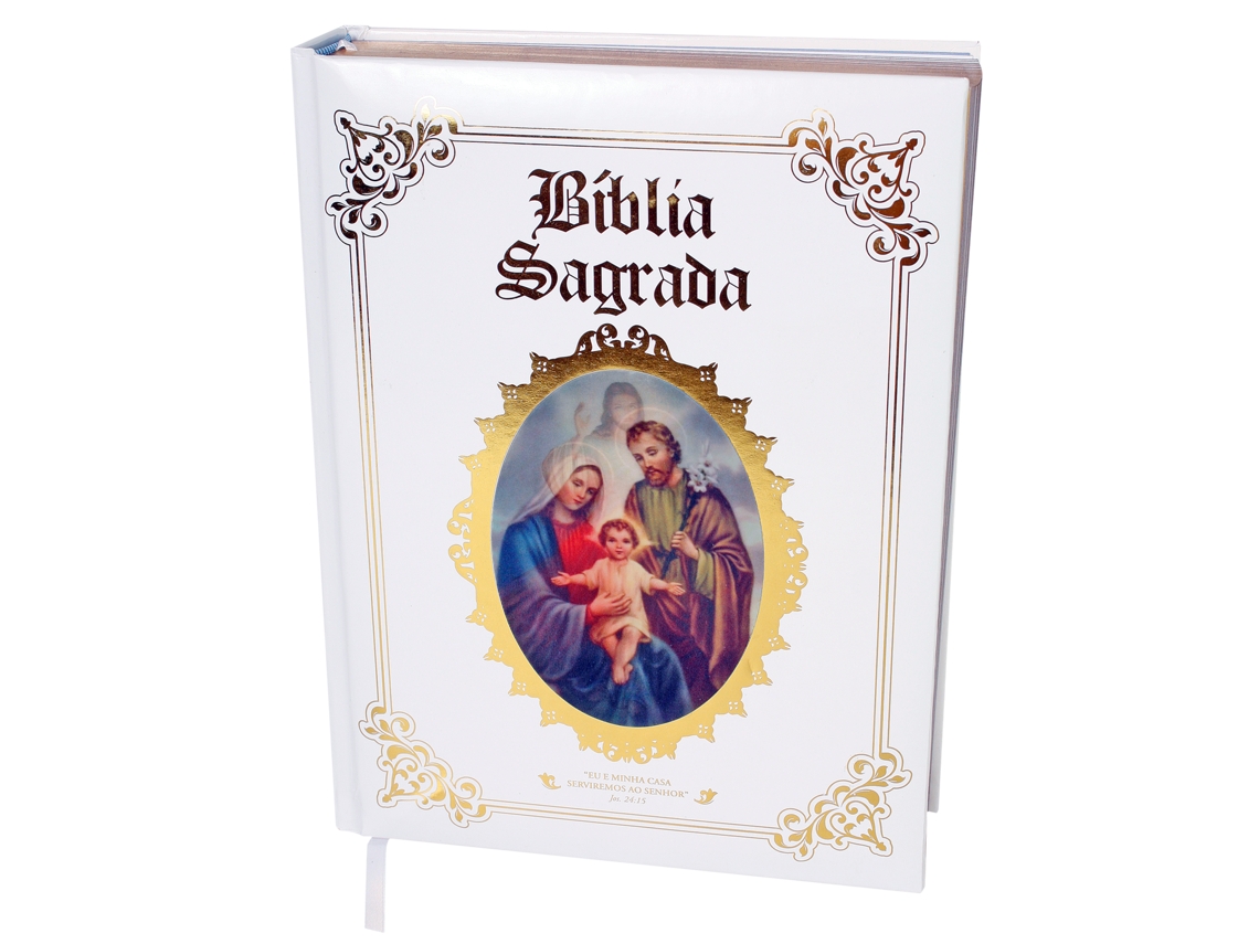 Livro Bíblia Católica Sagrada Família Capa Branca de Geovana Muniz (Português)