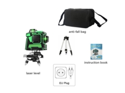 Nível de laser à prova dágua 12 linhas 3D autonivelante 360 Linha de feixe de laser vertical horizontal com parede com suporte, plugue UE OUTAD