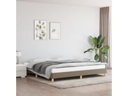 Vidaxl Cama Sem Colchão 200x200 Cm Tecido Cinzento-acastanhado