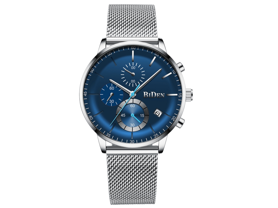 Relógio mecânico esqueleto MDUG automático, casual e elegante, dourado e azul