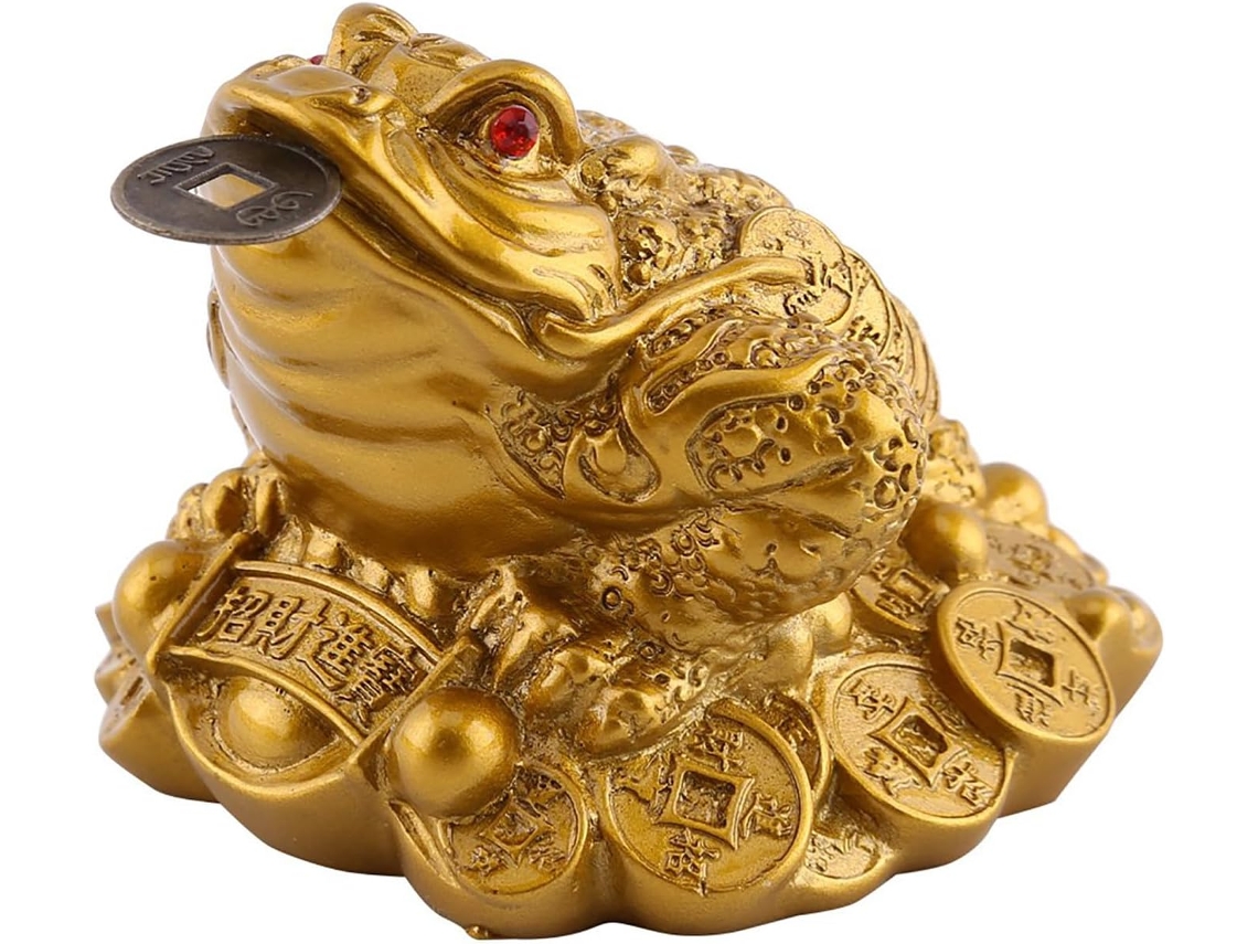 Amuleto da Sorte para Prosperidade e Riqueza do Feng Shui Chinês: Sapo ou Sapo para Decoração de Casa e Escritório.