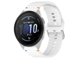 Bracelete para Garmin Forerunner 165 Silicone Grão Ondulado Costurado Branco XIAOMOYU (20mm)