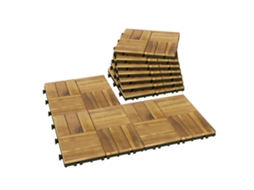 Estrados Madeira Acácia 10 Peças 31x31cm 0,91m²
