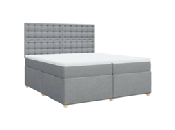 Cama com Molas/colchão 200x200 Cm Tecido Cinza claro MAISON EXCLUSIVE