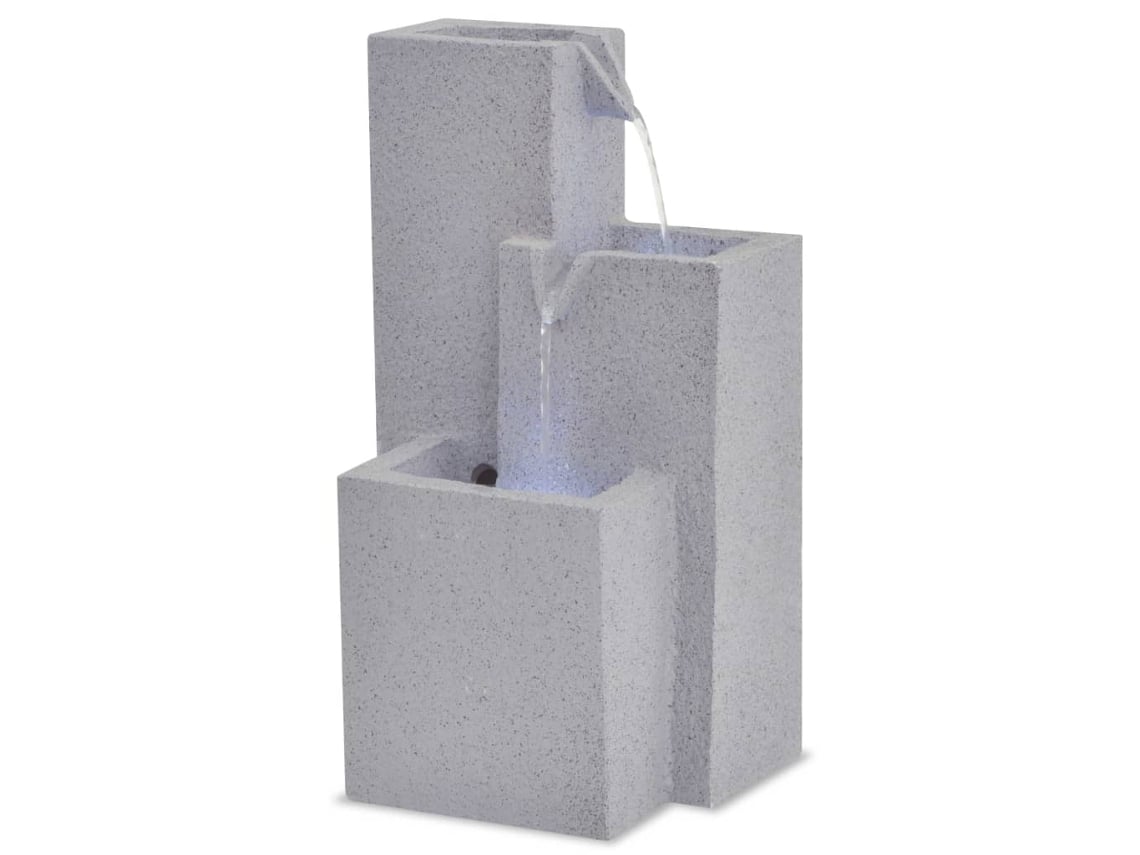 Vidaxl Fonte De Interior Com Luz Led Resina Sintética