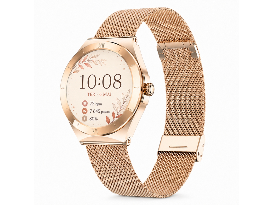 Smartwatch L03 (design Clássico E Fino - Amoled - Chamadas Bluetooth - Rosa)