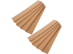 Conjunto de 10 tiras autoadesivas de cortiça natural para paredes, ideais para quadros de avisos de mesa.