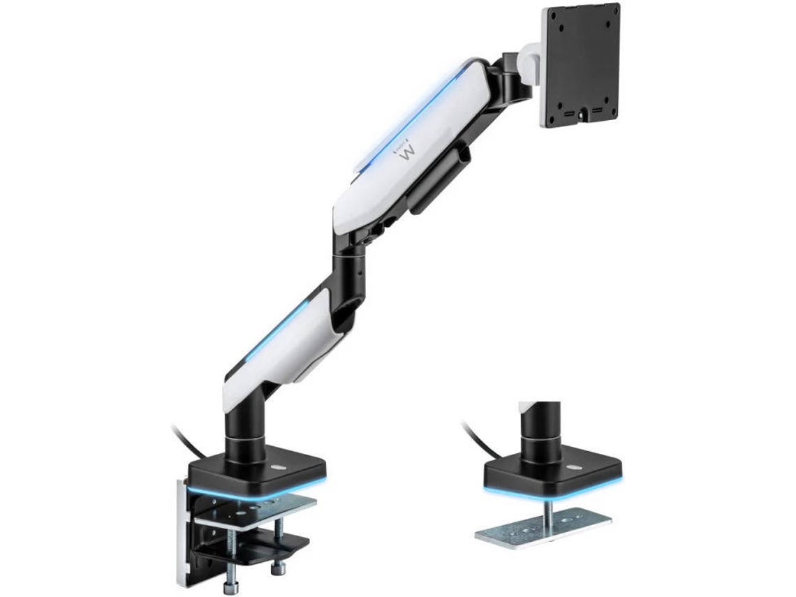 Suporte de Mesa EWENT com Luz RGB (Monitor até 49'' e 20 kg)