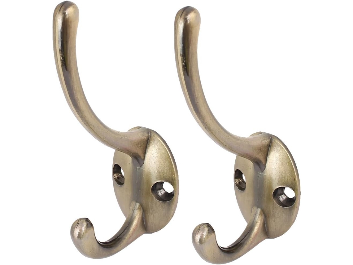 Cabide Duplo Retrô em Bronze, 2 Peças CHABERLU