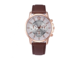Reloj Empresarial De 3 Colores De Cinturón Analógico De Cuarzo Redondo 03