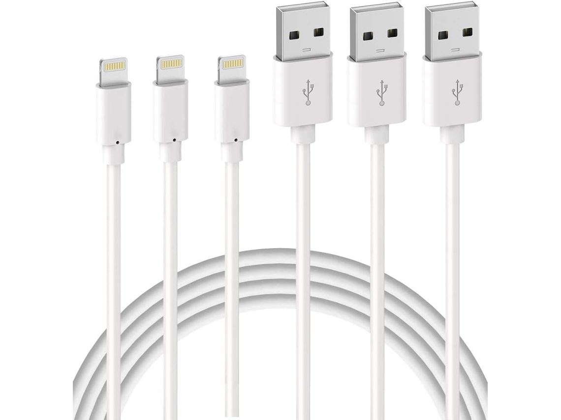 Kit De Três Unidades De Cabo Lightning 2 M Compatível Com Iphone