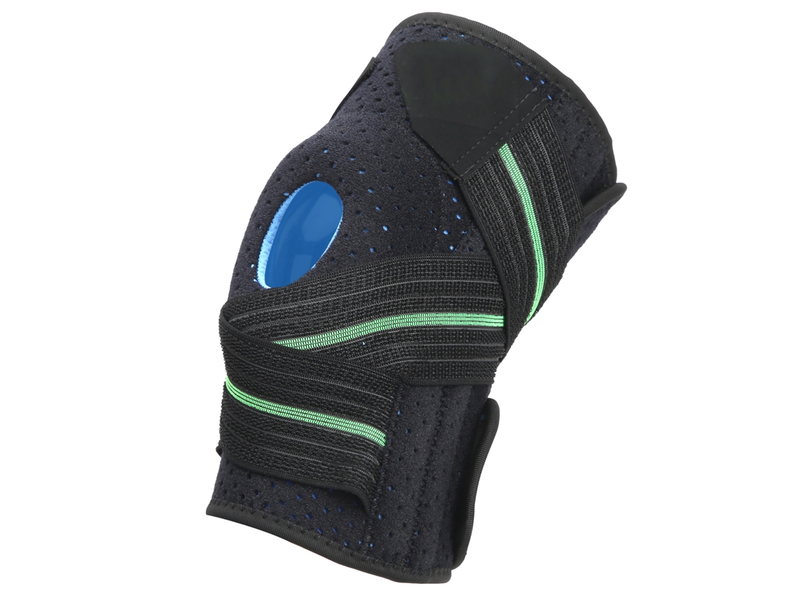Joelheiras Esportivas De Suporte Para Corrida, Com Almofada De Silicone E Manga Compressão Verde