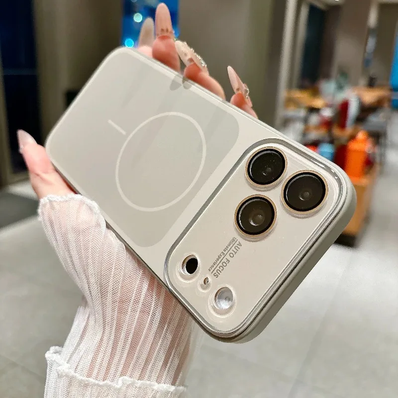 Capa Protetora De Silicone Dedicada Ao Carregamento Sem Fio Para Iphone 16 (cinza), Com Formato De Bloco De Acrílico.
