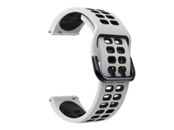 Pulseira De Relógio Silicone Estilo Garmin Move 20 Mm, Preta E Branca.