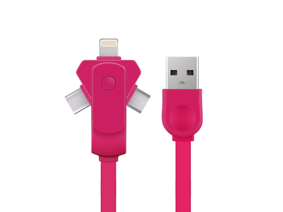 Cabo de Dados para Celular EOOCOO (carregamento Rápido Um para três)
