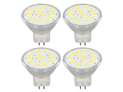 4pcs Lâmpada de Spot Led Mr11 base de agulha 3w 12 leds branco quente 360° dissipação de calor | S/MARCA