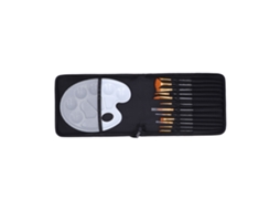 Set De 12 Pincéis De Fibra De Nylon Para Pintura Acuarela E Óleo Com Paleta E Mochila Typ317 Preto