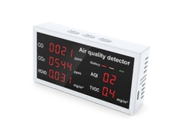 Lurelia Medidor De Qualidade Do Ar Hcho/tvoc/co2/co, Com Visor Led, Recarregável Usb