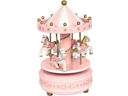 Caballo De Carrusel Musical Clásico De Madera Decoración Hogar Regalo Cumpleaños Niña 2025
