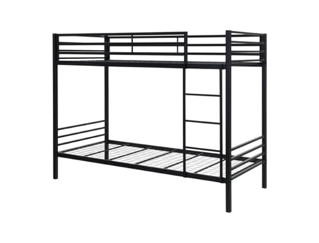 Beliche Duplo Christian 208 X 96.5 Cm C/ Escadas E Barras Anti Quedas, Estrutura Em Metal, P/ Colchões Singles, Mog Casa