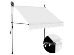 Vidaxl Toldo Retrátil Manual Com Led 100 Cm Creme
