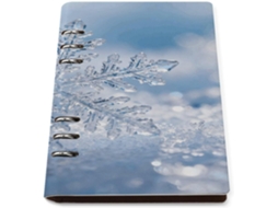 Icy Snowflakes Organizador Pessoal De Folhas Soltas Em Couro Sintético, Tamanho A5, Com 6 Argolas, Fotos, Cartões E