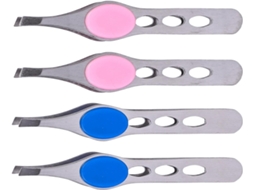 Pinça Para Sobrancelhas Com Laço De Borracha Em Aço Inoxidável Para Mulheres (4 Peças)