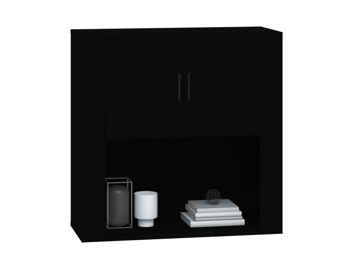 Vidaxl Dulap De Perete, Preto, 80x33x80 Cm, Lemn Prelucrat