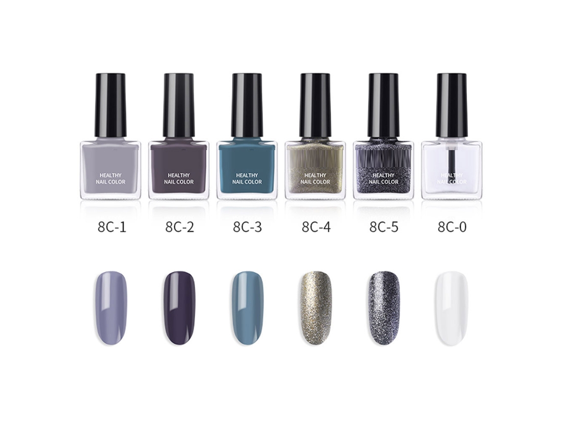 Conjunto De Esmaltes (céu Estrelado Azul, 6 Frascos) + Eoocoo