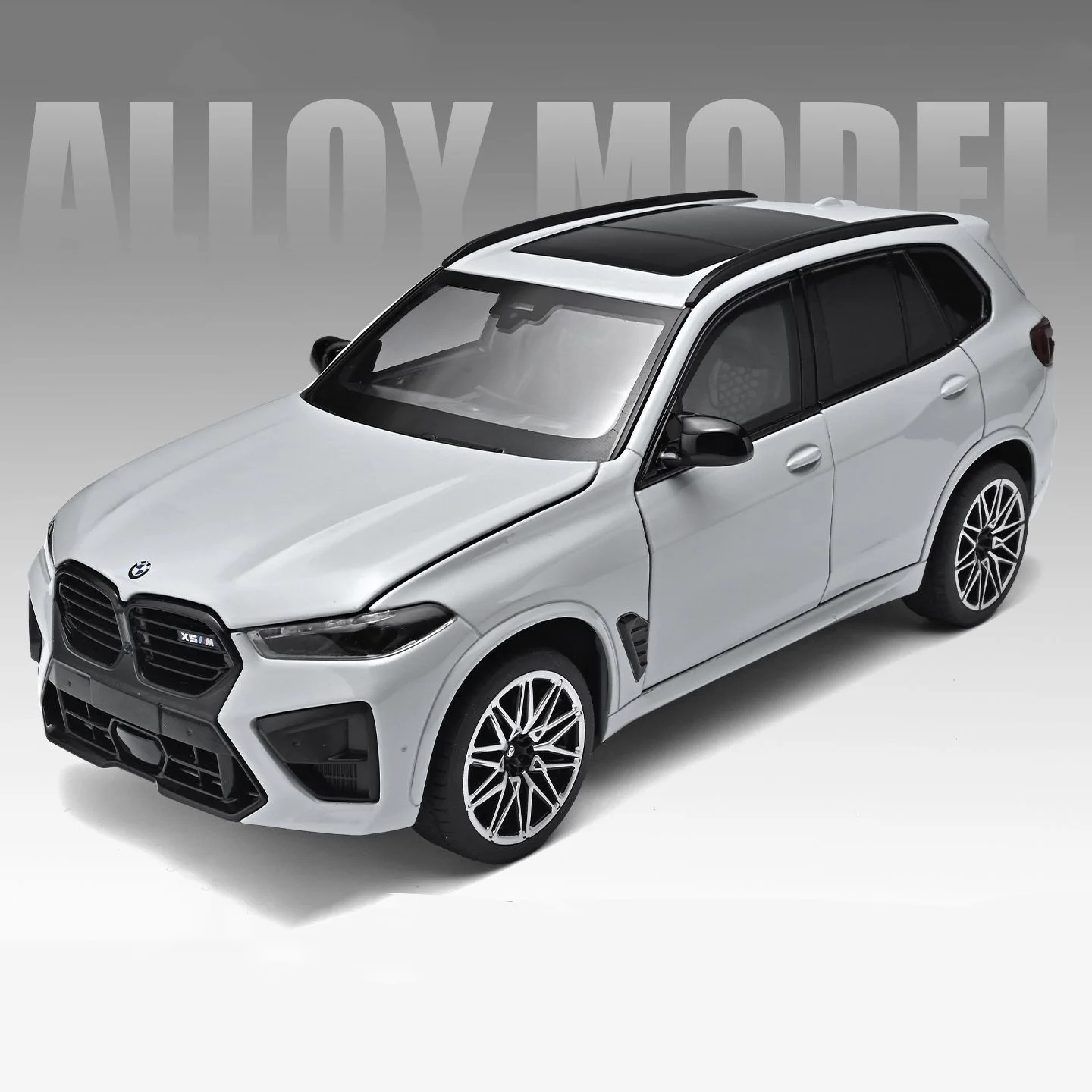 (cinza) Miniatura De Carro Em Escala 1:24, Feita De Metal Fundido, Com Efeitos De Som E Luz.