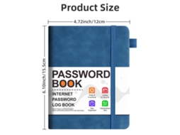 Royal Blue Password Log Notebook With Strap Record Emails, Websites Passwords For Seniors