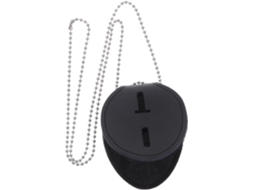 Porta Crachá Oval Em Couro Pu Preto, Durável E Fácil De Limpar, Com Clipe Minimalista Crachá De Escritório