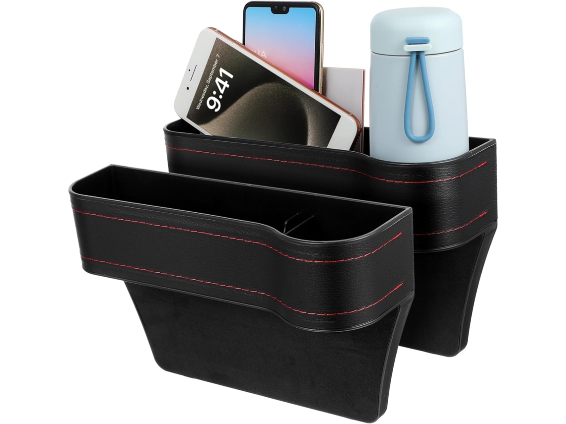 Conjunto De 2 Caixas Organizadoras Para Guardar Objetos Entre Os Encaixes Dos Bancos Do Carro.