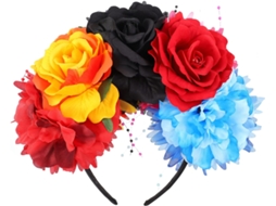 Tiara De Coroa De Rosas Artificiais Para Festas - Tiara Floral Elegante E Romântica