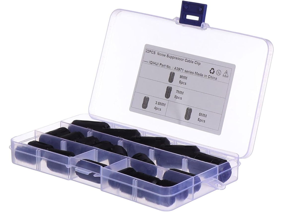 22 Unidades Anneau Magnética Démagnétisation Du Blindage Filtre Antibruit Noyau Ferrite Câble Clip Su