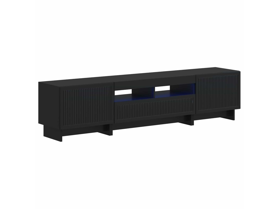 Vidaxl Armário De Tv Led De 5 Peças Preto Derivados De Madeira