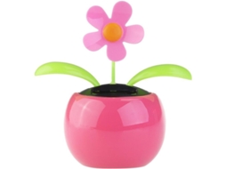Enfeite de mesa para carro com flor bailarina solar feliz (rosa)