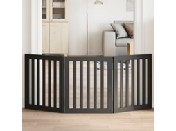 Vidaxl Portão Dobrável 3 Painéis 150 Cm Álamo Preto