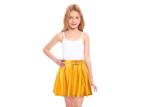 Saia voadora dourada metalizada para menina