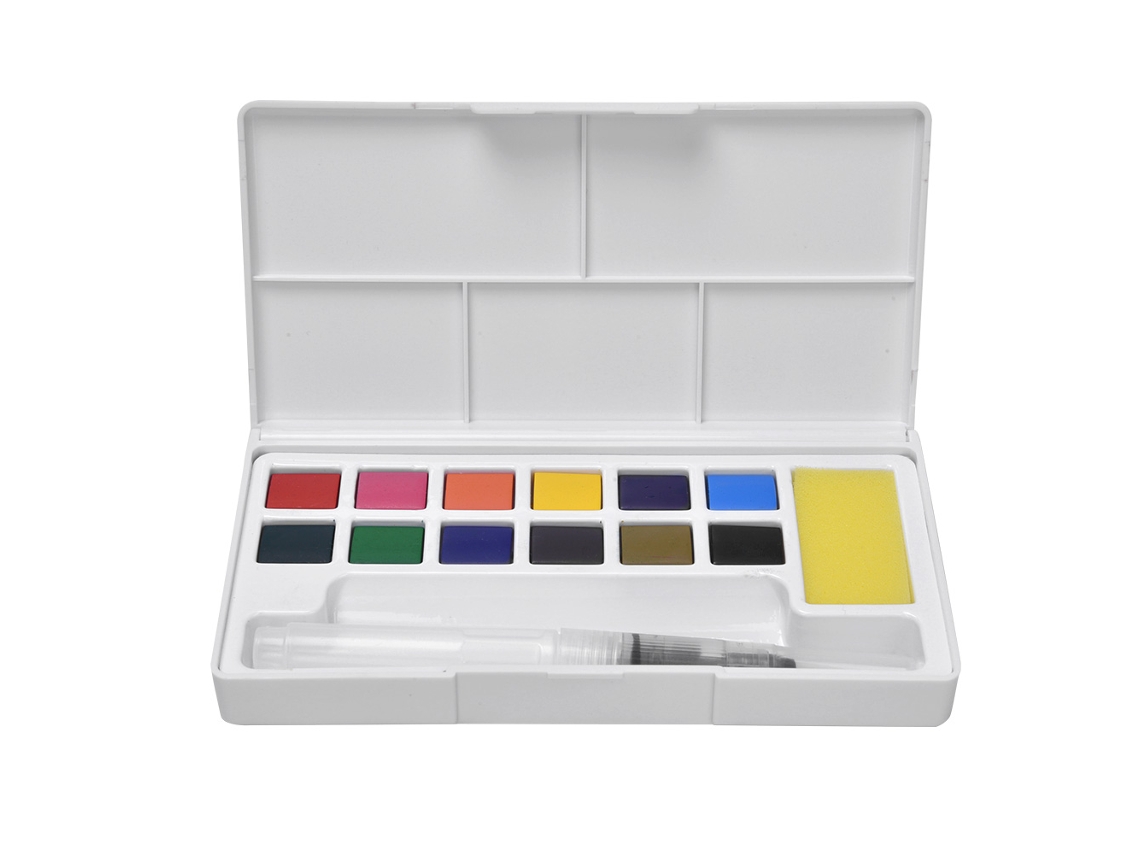 Kit De Pintura Sólida Infantil Para Dibujo Ao Ar Livre 12 Cores Portátil Suministro De Arte