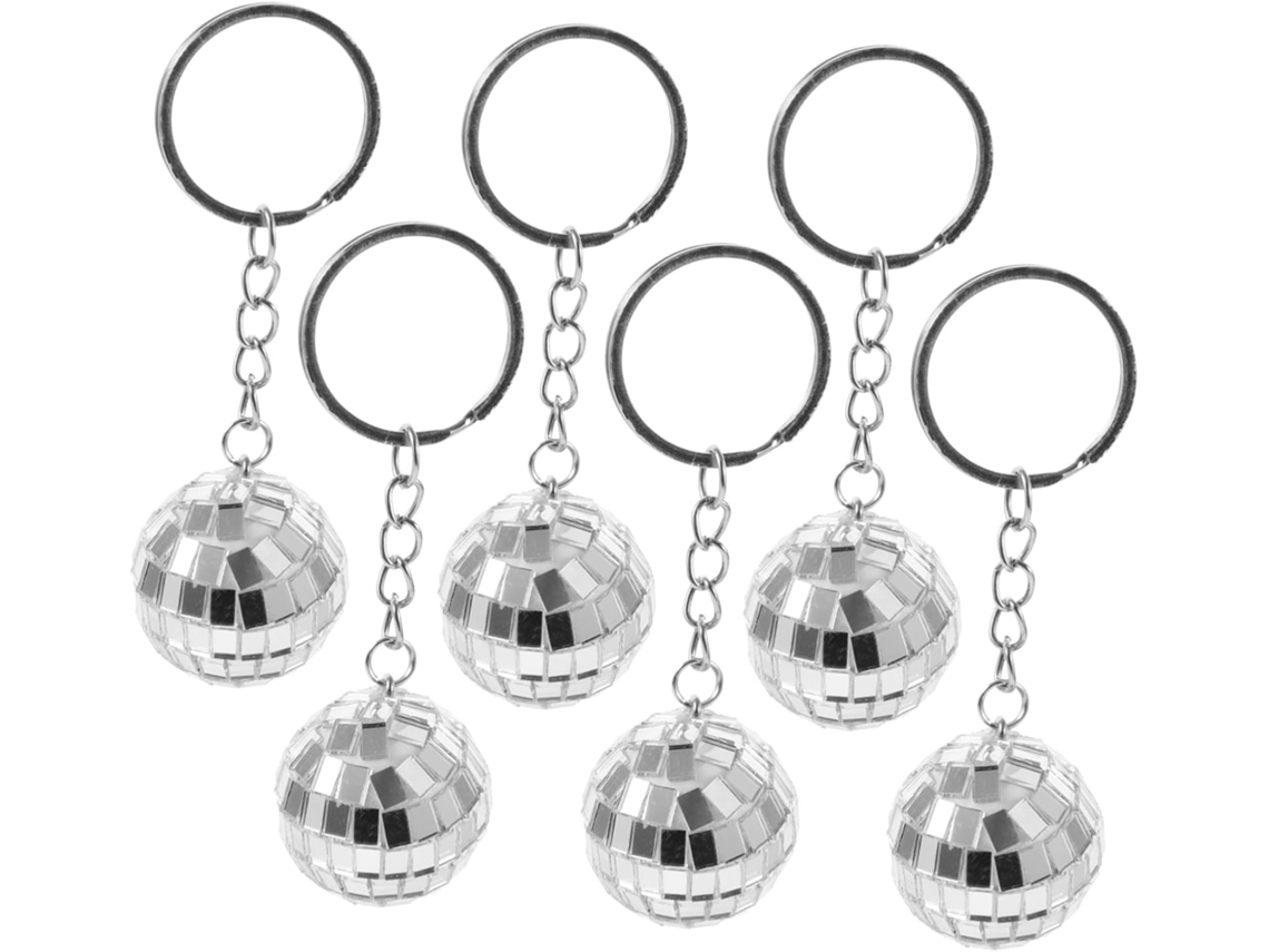 Bola De Discoteca Espelhada Prateada Em Liga De Zinco E Plástico, Estilo Retrô.