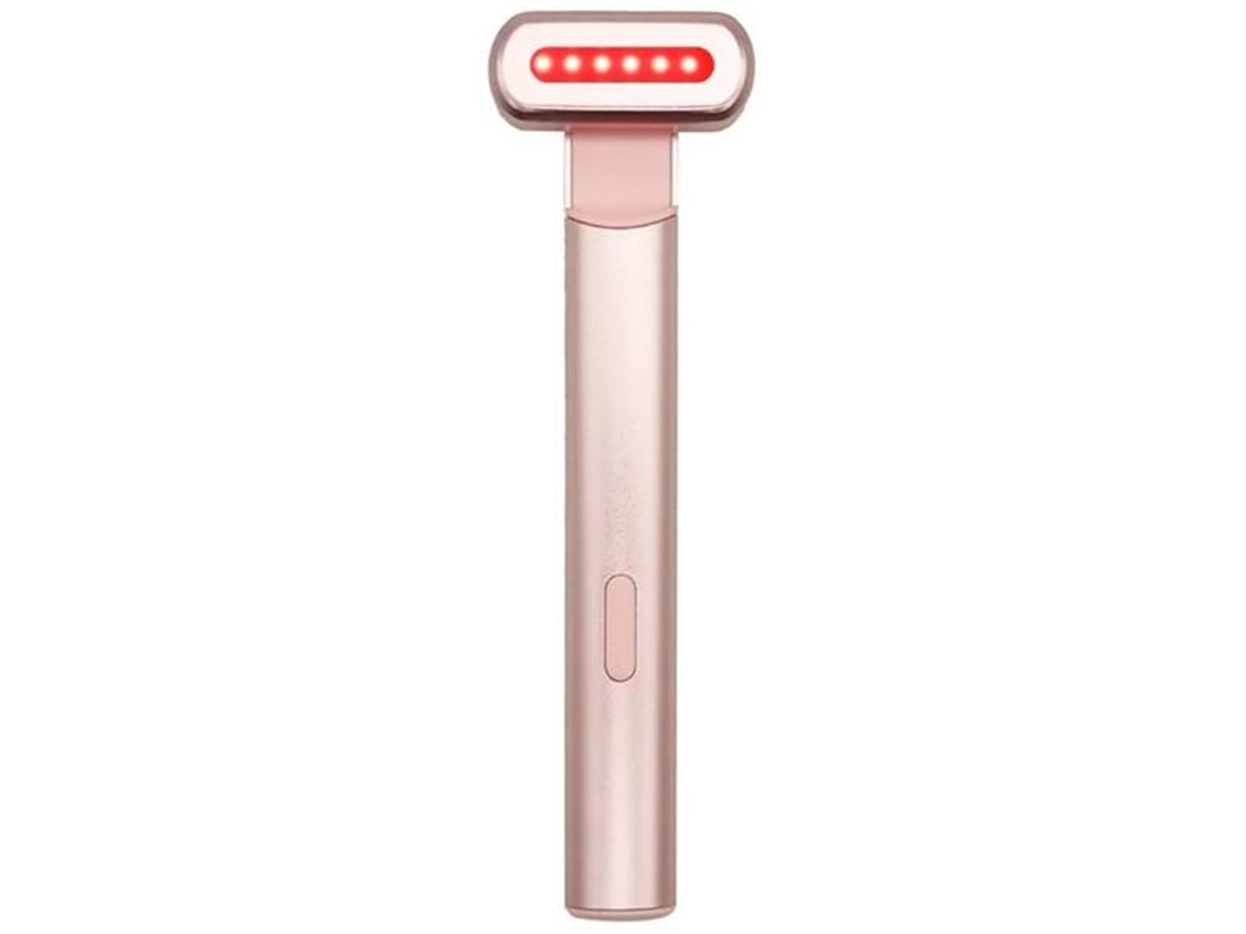 Dispositivo Facial Portátil De Luz Vermelha Led Para Rosto E Pescoço Massagem Por Vibração Rosa Yizhood