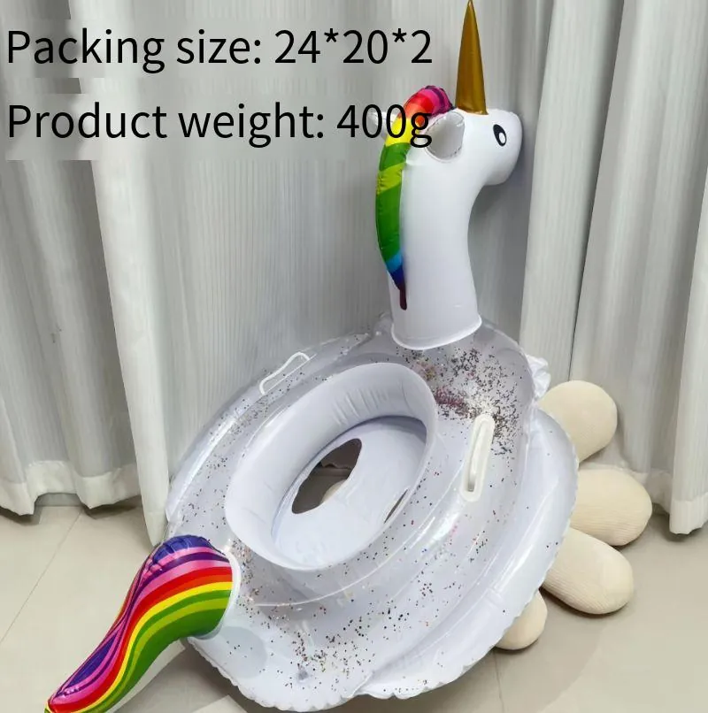 Piscina pvc Cadeirinha Unicórnio com Brilhos AOZORZ