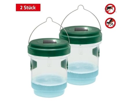 Conjunto de 2 armadilhas para moscas, vespas e mosquitos Apanhador Anti-Insetos, Vespas - Solar com Luz LED MOONMINI