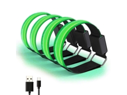 4pcs pulseira BUSINESS LED recarregável com USB, faixa refletiva ajustável, para corrida, ciclismo, esportes ao ar livre | S/MARCA
