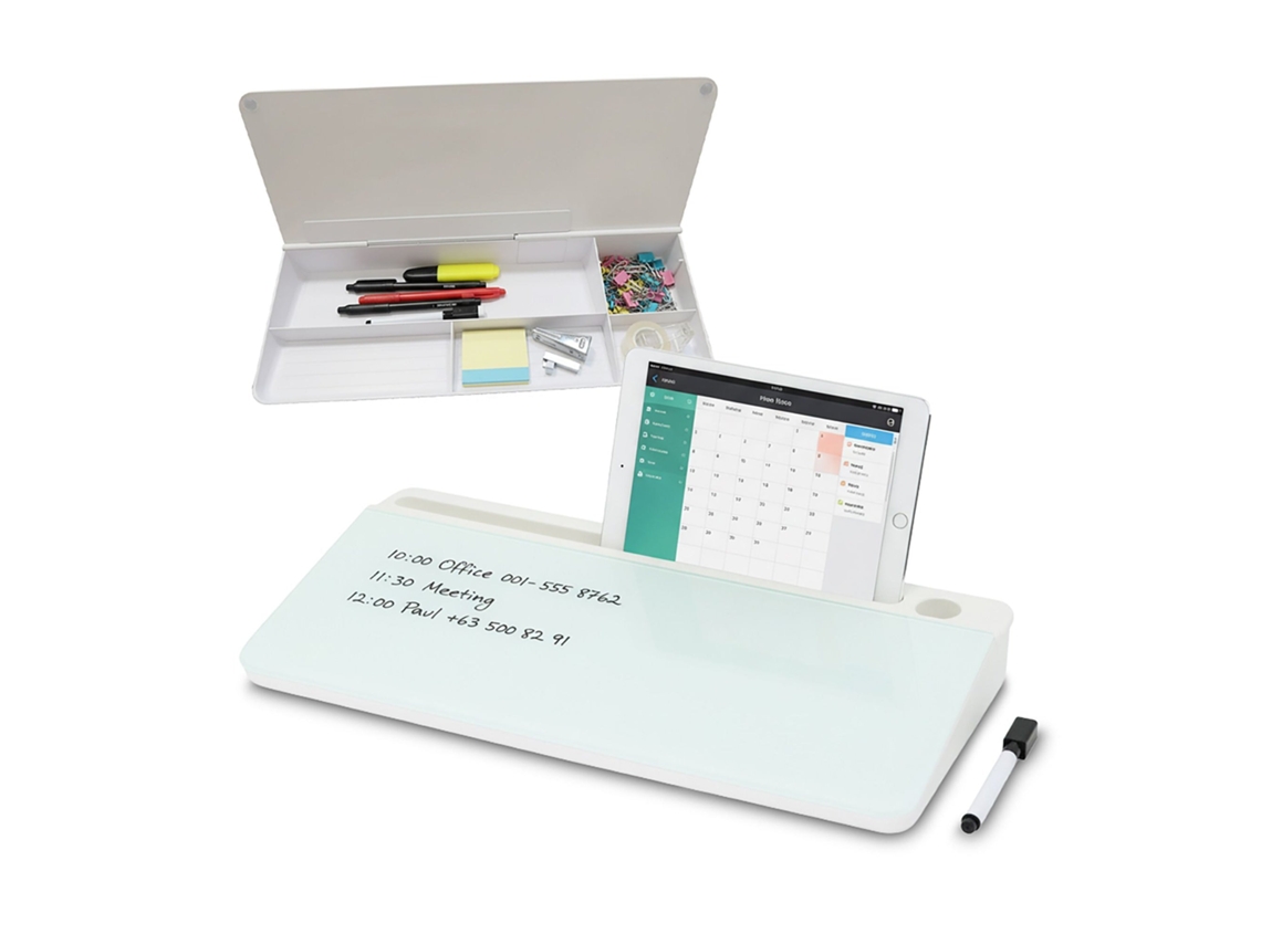 Organizador De Mesa Com Quadro De Recados E 5 Compartimentos.