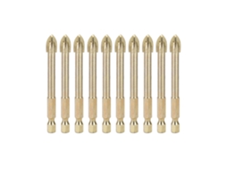 Brocas De Perfuração Triangulares Torcidas Com Cabo Hexagonal De Carbeto Para Telhas Cerâmicas 8mm (10pcs)