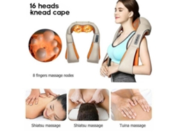 Massageador Elétrico Shiatsu Massagem Pescoço Costas Função De Aquecimento Por Vibração Aquaforge
